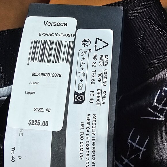 SOLD Versace Jeans Couture Logo Band Leggings Black - Size 40 (US 4) - $225 MSRP - Picture 6 of 8